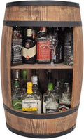 Porte bouteille, Armoire à Alcools avec 2 Étagères – weeco, Marron/Noir, Dimensions 80x50cm, Meuble Baril 80x50cm Marron