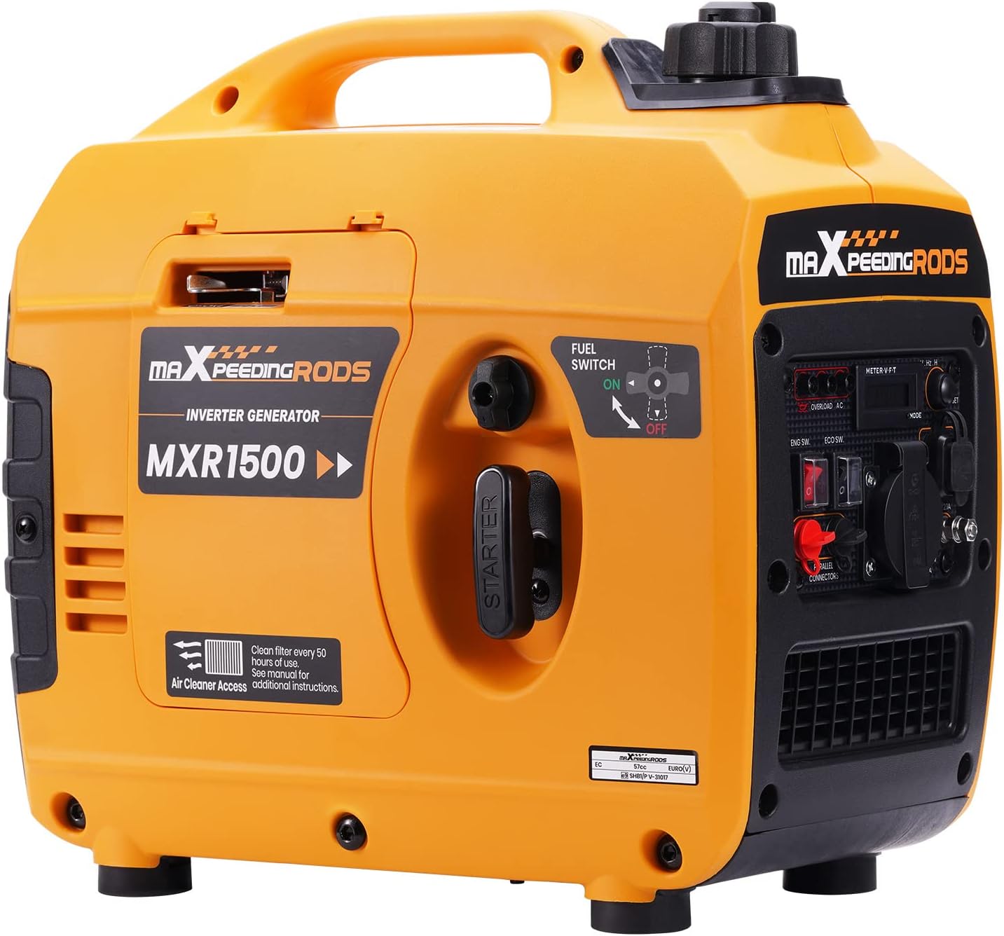 maXpeedingrods, Generateur Electrique 1200W Groupe Electrogene Portable Inverter Silencieux Essence, Orange/Noir, Le camping car