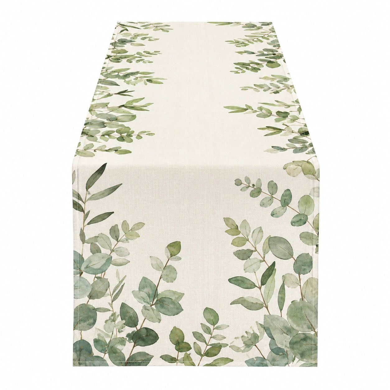 Chemin de Table Motif Feuilles Vertes 140x40 cm
