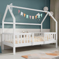 Lit, 90 x 200 cm, en Bois, avec sommier à Lattes, pour Enfants et Adolescents – Merax, sans Matelas, Blanc