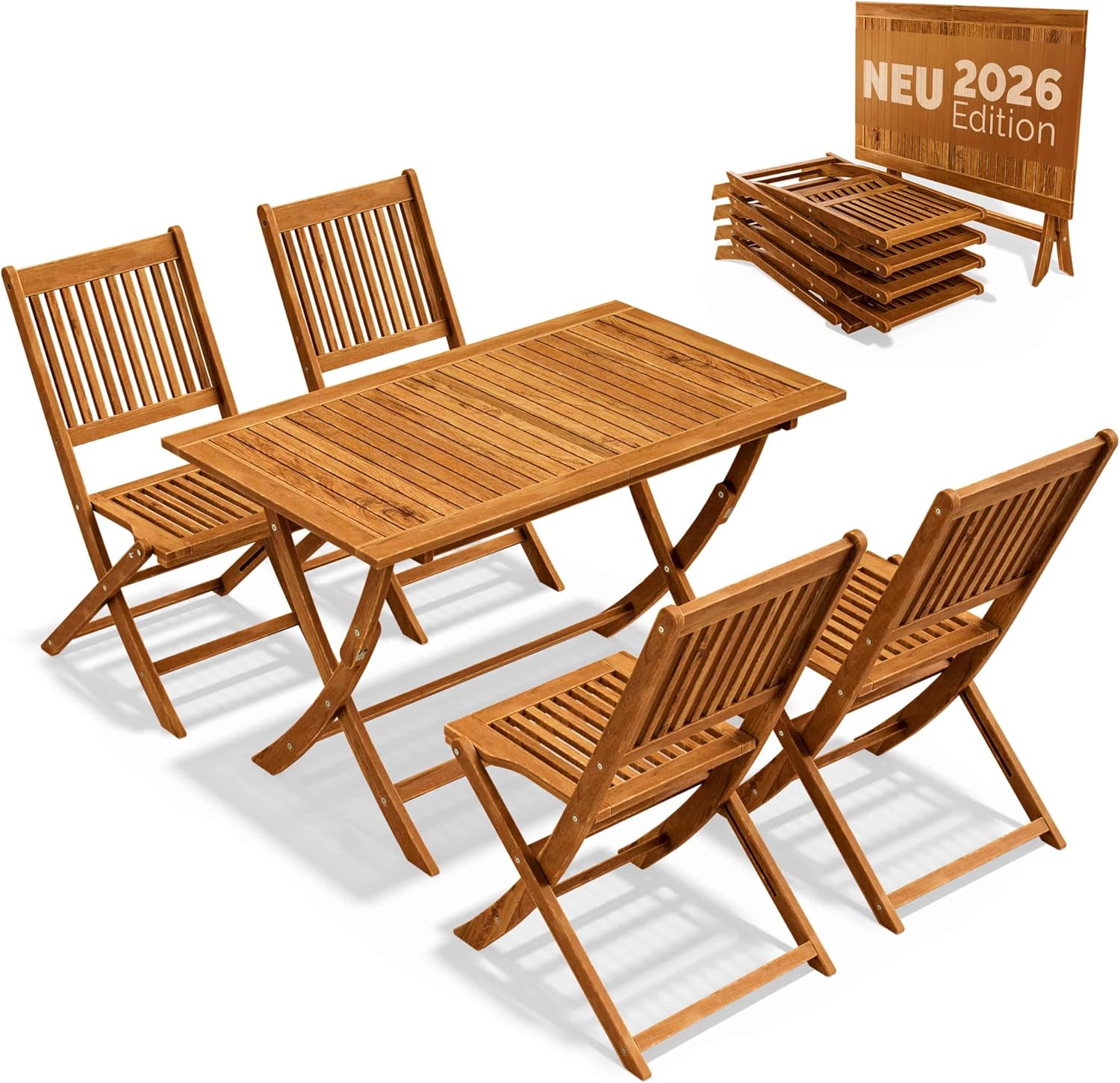 Casaria, Ensemble salle à manger, ® Ensemble de Meubles de Jardin Sydney Salon de Jardin en Bois d'acacia certifié FSC® pour, Marron
