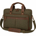 Sacoche pour Ordinateur Portable Vert Olive et Brun
