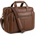 Sacoche pour ordinateur portable en marron avec bandoulière réglable