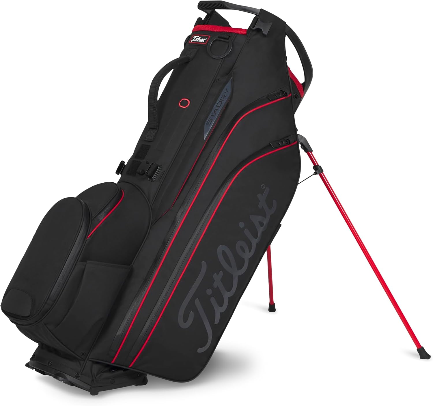 TITLEIST, Sac de golf trépied, Hybrid 14 StaDry Sac de Golf, Noir/Rouge