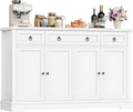 Buffet de cuisine, Buffet Cuisine Meuble de Cuisine Rangement Buffet Salon avec 4 Portes 3 Tiroirs Meuble de, Blanc – FirFurd