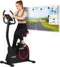 Vélo d'appartement, 24 Programmes, Compatible avec l'application Kinomap – CARE FITNESS, Noir/Rouge, Port USB Noir