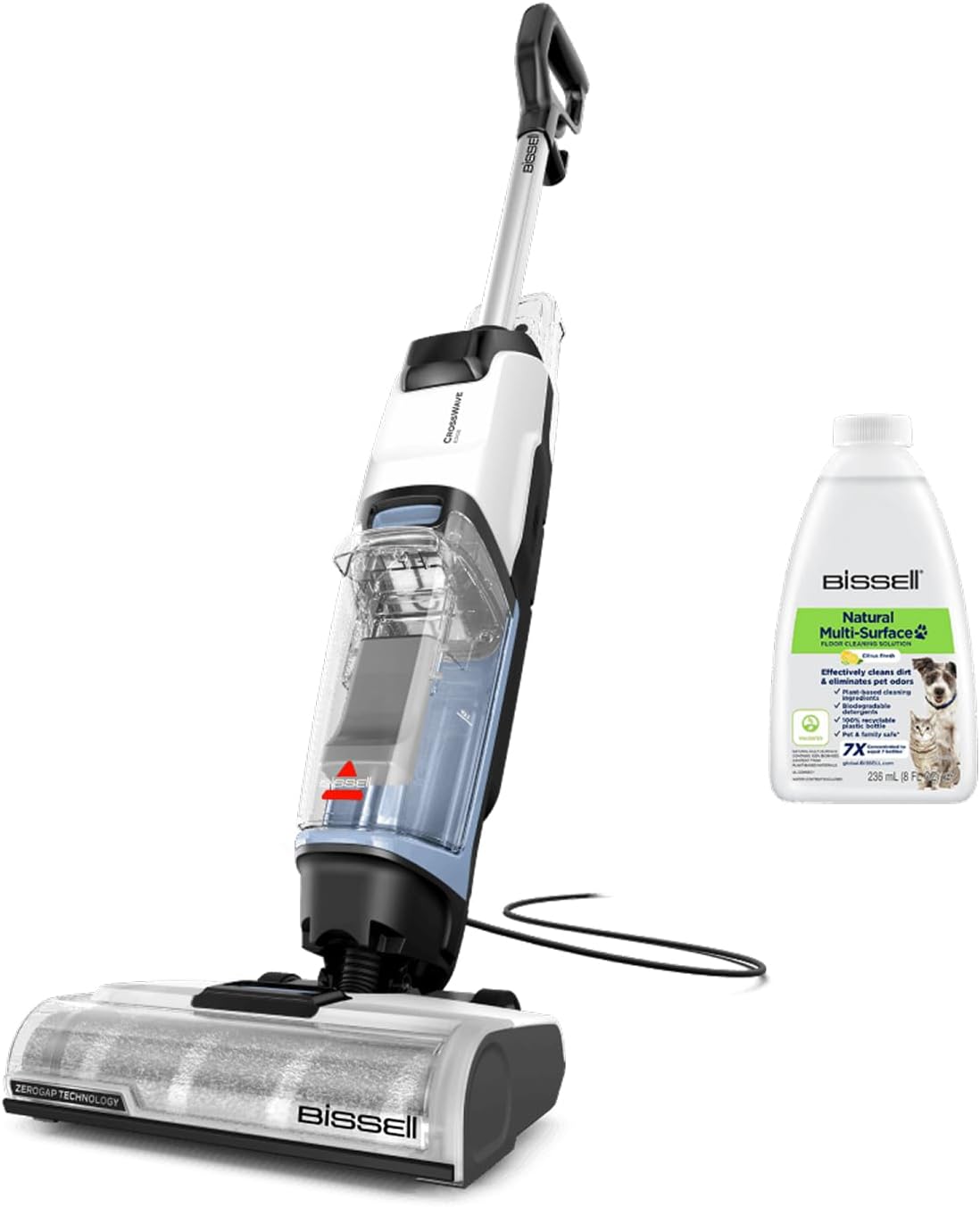Bissell 4088N Aspirateur Laveur, Câble 7.5m, Nettoyeur Multi-Surfaces avec Système Auto-Nettoyant, pour Sols Durs & Tapis, 4088N