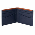 Portefeuille classique bleu marine intérieur marron