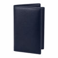 Portefeuille vertical bleu marine avec compartiments