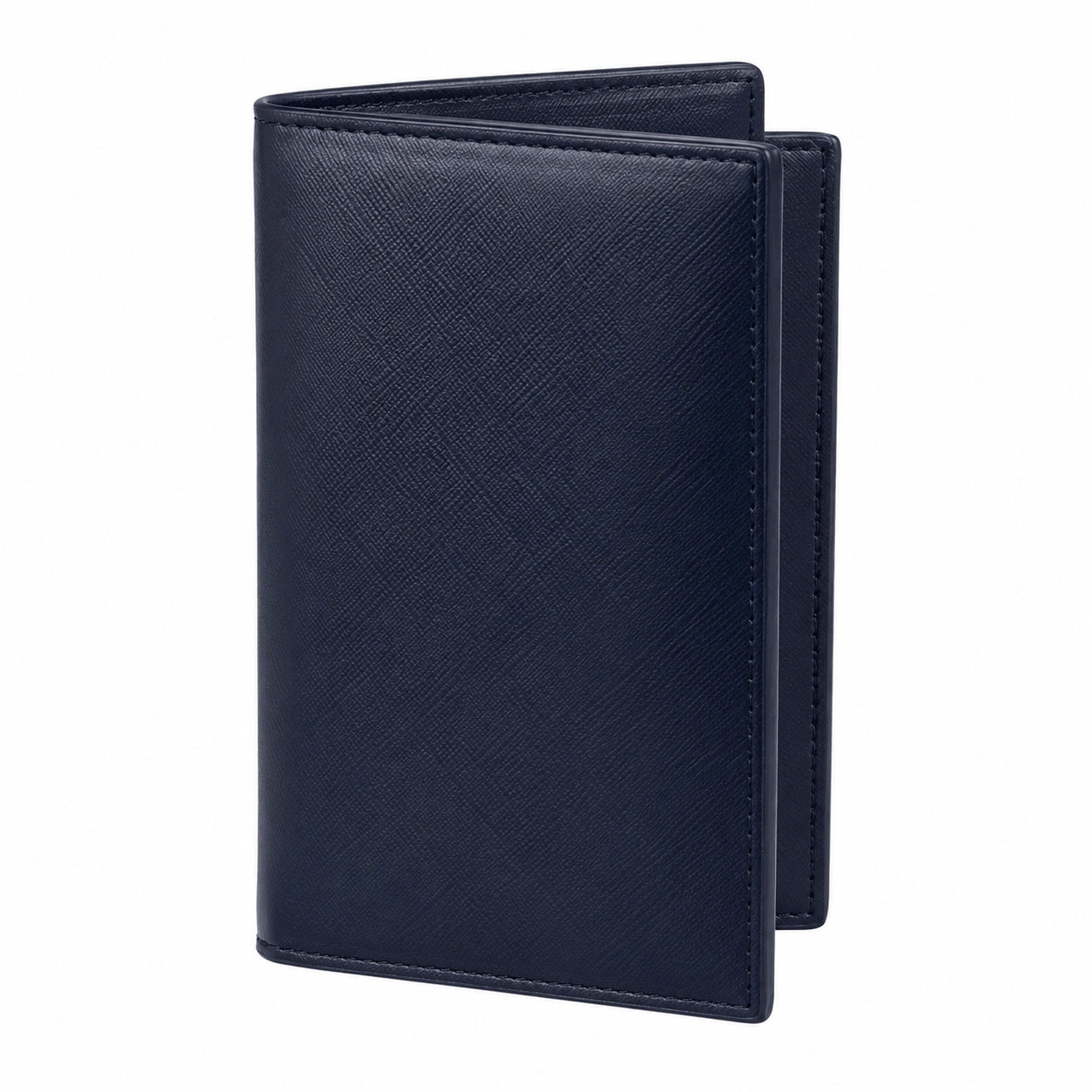 Portefeuille vertical bleu marine avec compartiments