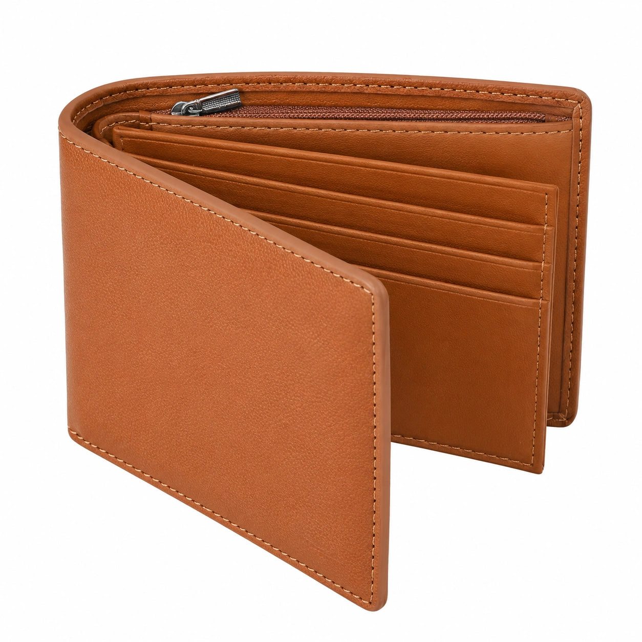 Portefeuille marron avec compartiments multiples