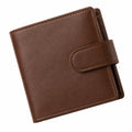 Portefeuille Classique Marron avec Fermeture à Pression