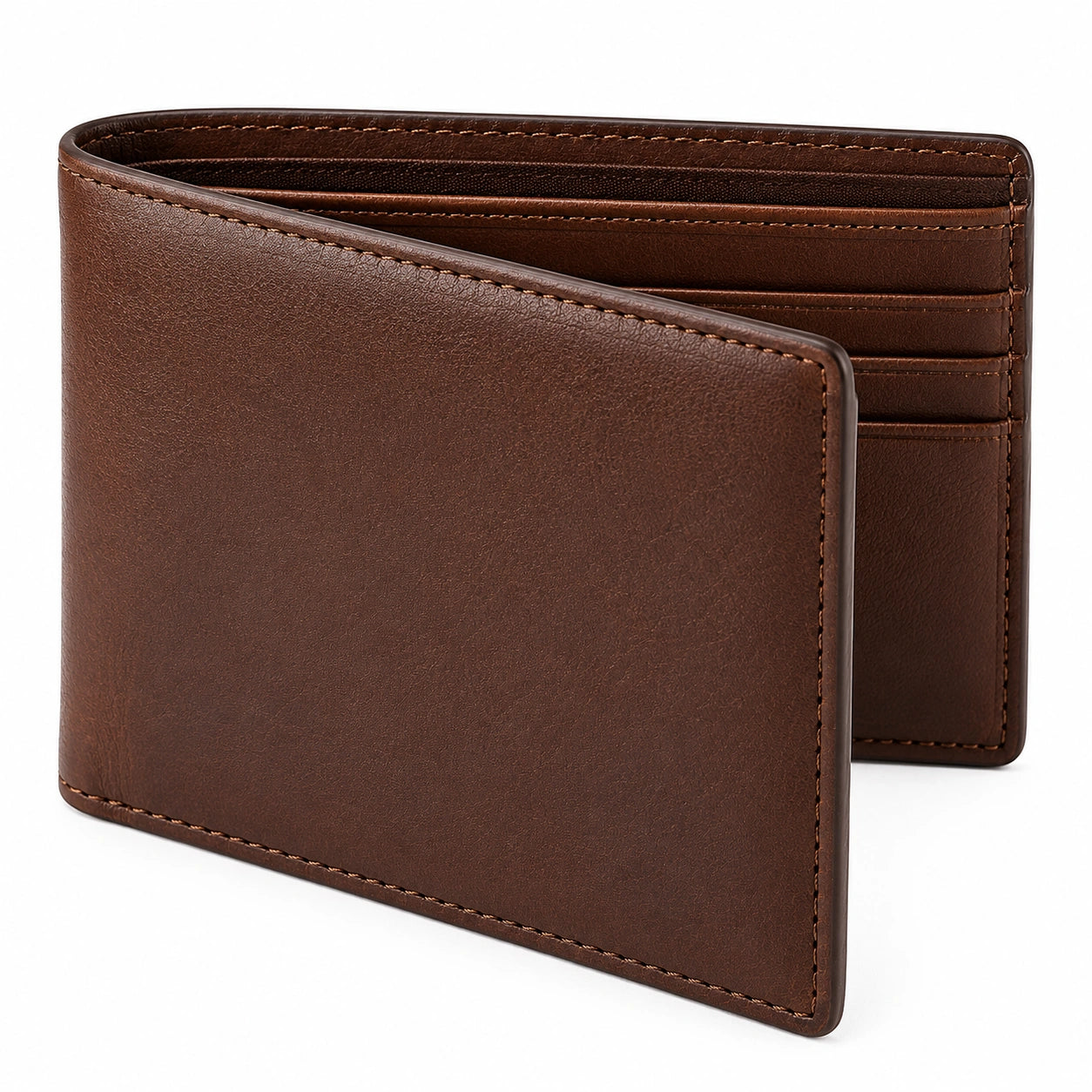 Portefeuille homme bi-fold marron