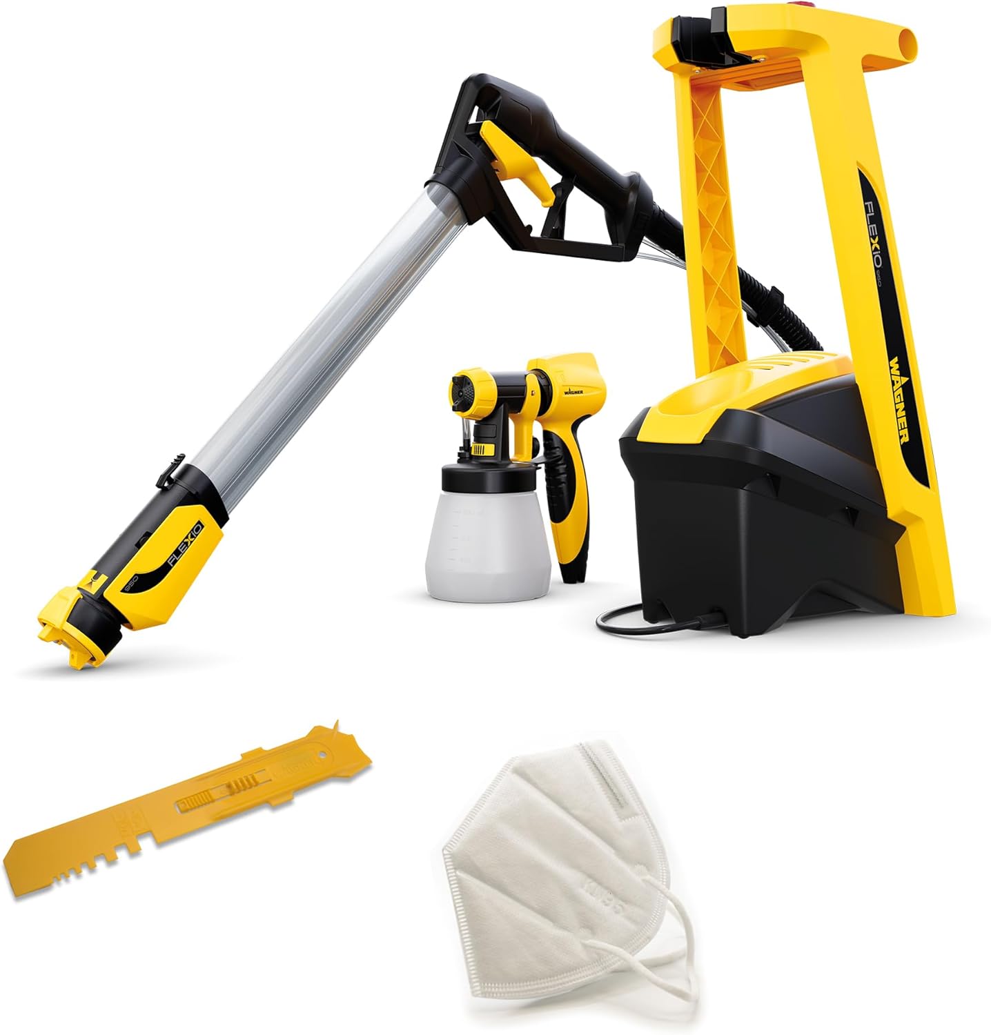 Pulvérisateur, réservoir 800 ML, Vernis & lasures à l'intérieur & à l'extérieur – Wagner, Jaune/Noir, 630 W, 15 m2-5 Min