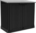 Keter, Mobilier de jardin, Abri Horizontal Range Poubelle SIO Nova, 880 litres, Noir, Noir/Gris