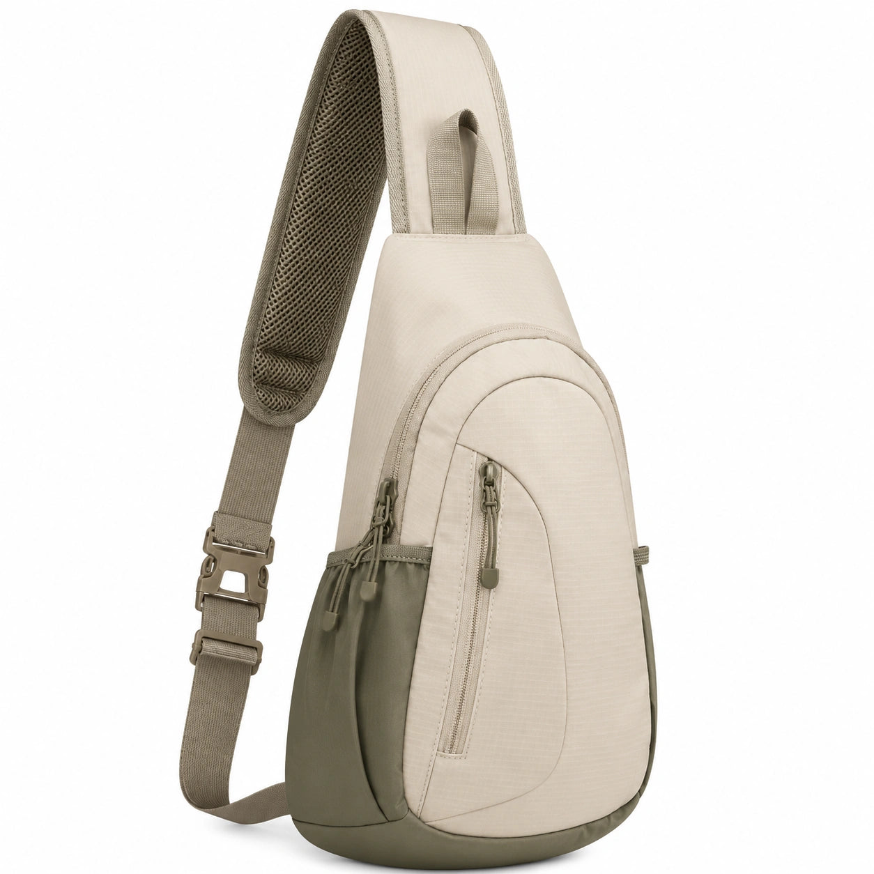 Sac à bandoulière compact beige et olive 6L