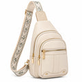 Sac Bandoulière Élégant Crème avec Sangle Florale