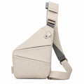 Sac bandoulière moderne asymétrique beige pour homme