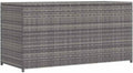 Coffre de rangement extérieur 120 × 50 × 60 cm en résine tressée grise, doublure polyester et vérins à gaz – vidaXL