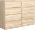 Commode Chambre avec 8 Tiroirs, 120x101, 5x39 cm, Meuble de Rangement pour Salon et Entrée Couloir, Chêne Sonoma – meble masztalerz, Sonoma Chêne