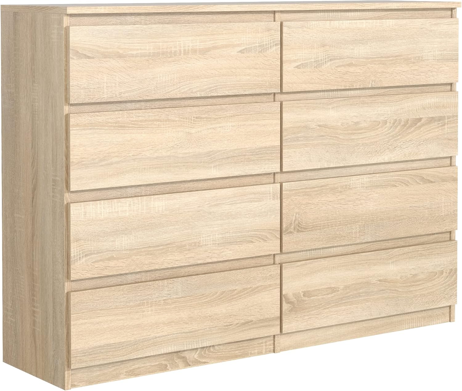 Commode Chambre avec 8 Tiroirs, 120x101, 5x39 cm, Meuble de Rangement pour Salon et Entrée Couloir, Chêne Sonoma – meble masztalerz, Sonoma Chêne