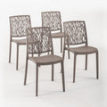 Chaises en résine renforcée de Fibre de Verre, Usage intérieur et extérieur – RATTATAN, Gris Tourterelle, Lisa, empilables