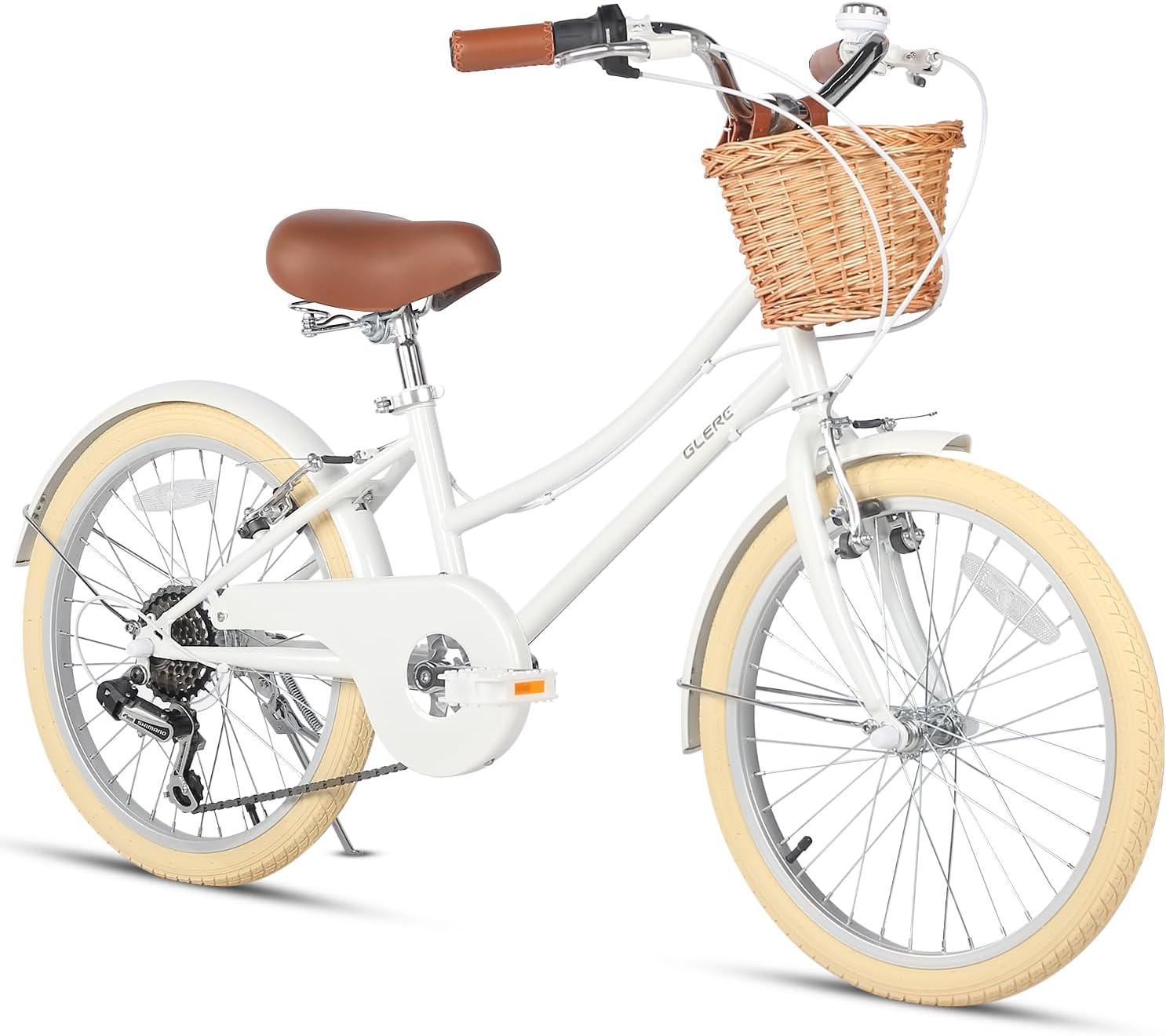 Glerc, Vélo cruiser, Plusieurs Couleurs, Blanc/Marron/Beige