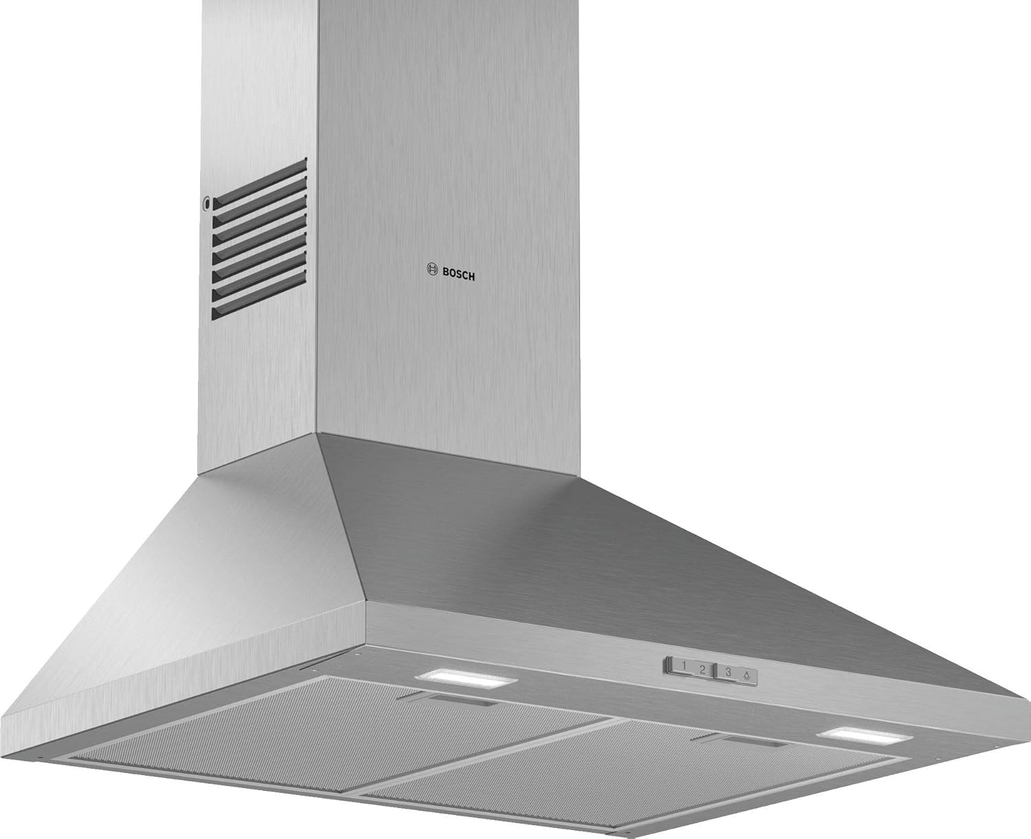 Bosch DWP64BC50 Hotte murale, Série 2-3 vitesses d'aspiration, Eclairage LED, Inox, 60 cm, DWP64BC50