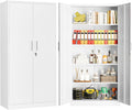 Sightlife, Meuble de Rangement, Serrure pour Garage Bureau 170 x 78 x 39 cm Blanc, Cadre en Acier, Métallique, Armoires de Bureau