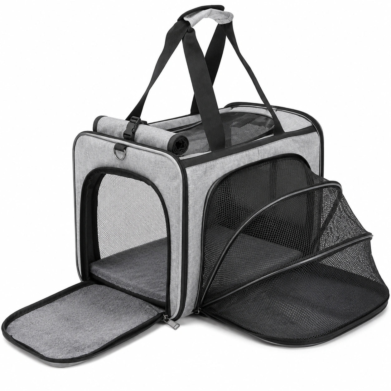 Sac de Transport Extensible pour Animaux Gris, 25L