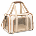 Sac de transport pour animaux beige avec bonne ventilation