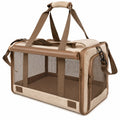 Sac de Transport pour Animaux en Maille Respirante Marron/Beige