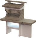 Barbecue en Pierre reconstruite avec Table latérale – Sarom, Beige/Marron, Louxor