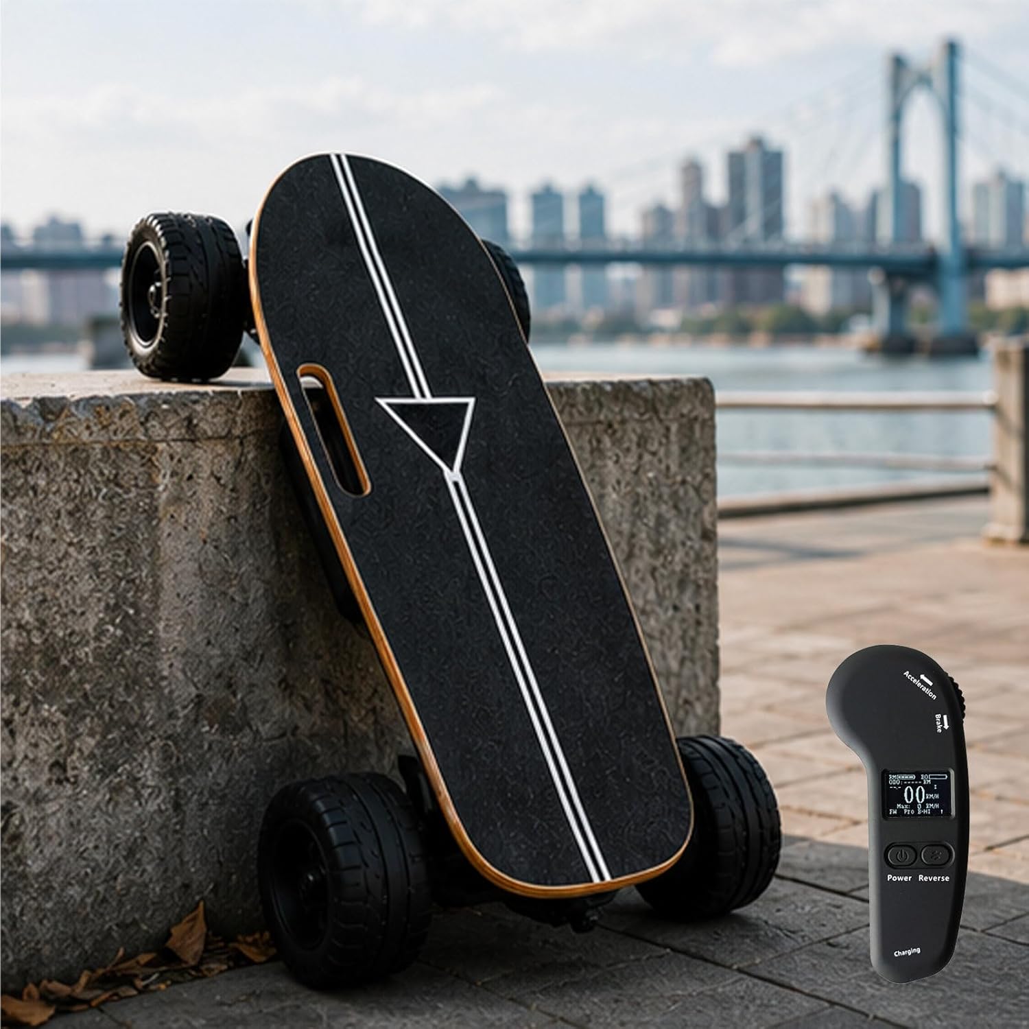 json2xml, Skateboard Électrique pour Campus, avec Télécommande, 107 × 65 Mm, Noir, 4 Modes De Vitesse, Pneus Tout-Terrain Amortisseurs