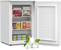 Upstreman UF98 98L Congélateur Armoire, 84, 7 x 55, 6 cm, Petit Congélateur a 3 Compartiments, -18°C Congélation 4 Étoiles, UF98, Blanc