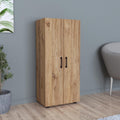 Armoire, Armoire à 2 Portes Meuble de Rangement Polyvalent avec 3 Étagères Placard Multifonction, Chêne – [en.casa]