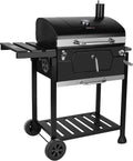 CD1824G Barbecue au charbon de bois de 61 cm avec table d'appoint pliable, pour les pique-niques en plein air, 1250 cm2 – Royal Gourmet, Noir/Argent