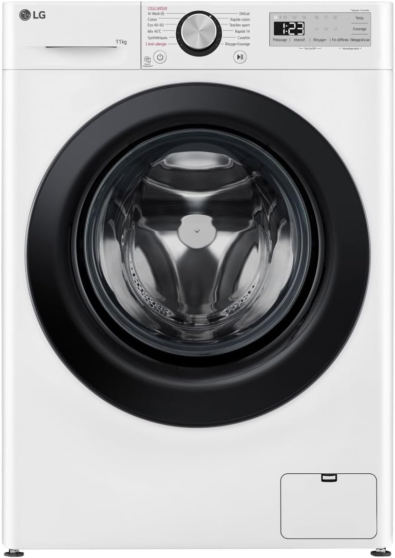 LG F14R15WHS, Lave-linge, Lave linge Frontal F14R15WHS, Blanc/Noir