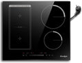Cooksir Plaque Induction 4 Feux avec Prise, Table de Cuisson Induction Encastrable 60cm, Zone Combinée pour le Gril, Noir