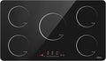 IsEasy Plaque à Induction, 8600W, Verre-céramique, Noir, 5 Foyers, 90cm, - 5 Zone New, Plaque de Cuisson à Induction Electrique, Autarkic