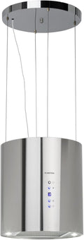KLARSTEIN hotte aspirante îlot, 3 Niveaux de Puissance, éclairage LED, INOX, hotte aspirante silencieuse Ø 35cm, Puissance Moteur 190W, Barett