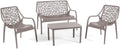 Salon de jardin, 2 fauteuils et table basse – SIEDITI FUORI E DENTRO, canapé deux places, empilable, imperméable, design moderne