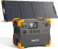 E1500LFP 2200W Générateur solaire, Pour camping, avec batterie LiFePO4 4400W de puissance de pointe – pecron, Noir/Orange, extensible jusqu'à 7680Wh