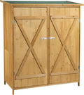 WilTec, Abri de Jardin XXL, avec Toit en Bitume et 2 Portes, 1380 x 655 x 1600 mm, Cabane Remise pour Rangement Outils pour Jardin, Bois/Vert