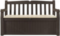 Banc, Coffre Eden Bench Marron avec Assise Beige 265 l en résine 140 x 60 x 84 cm, Marron/Beige – Keter