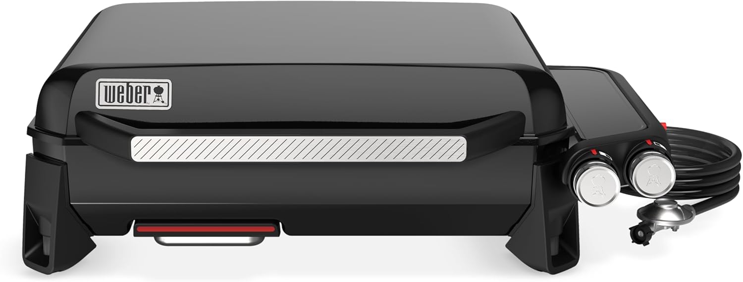 Plancha, 56 x 41 cm – Weber, jusqu'à 260 °C, noir, chaleur uniforme jusqu'au bord, surface antiadhésive émaillée