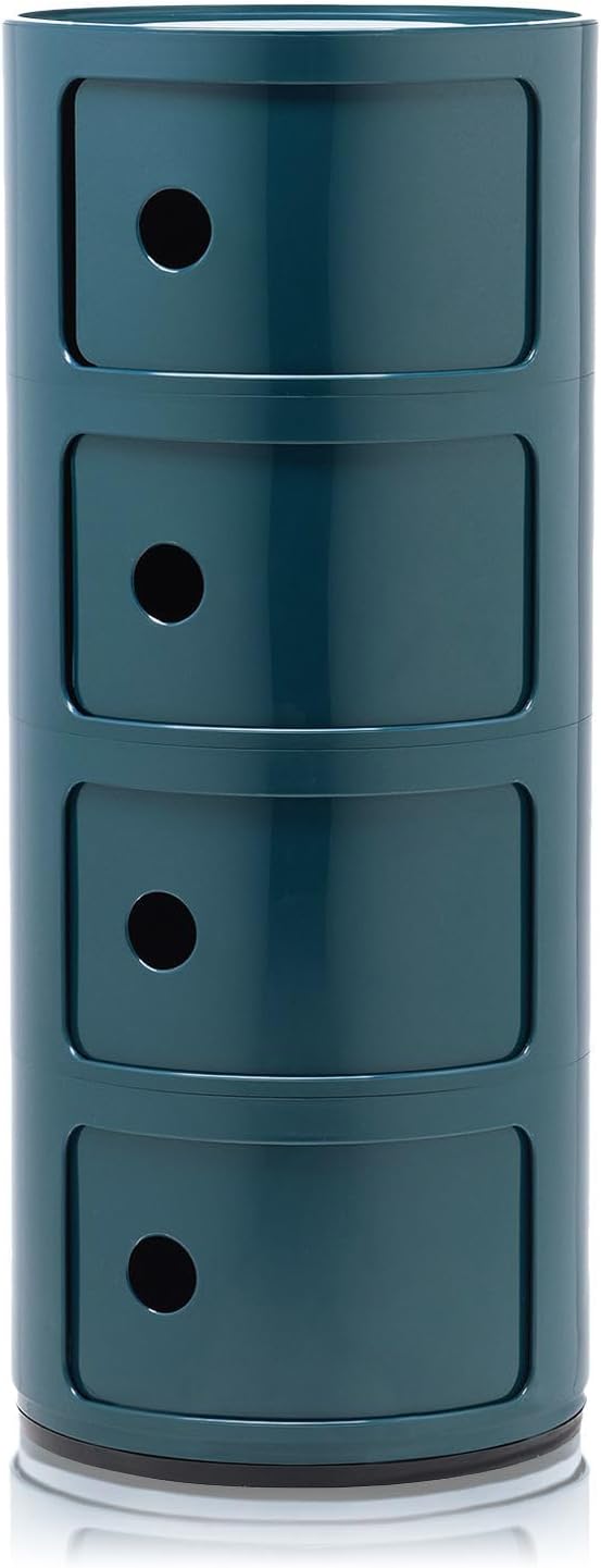 Kartell, Récipient, Componibili, Conteneur 4 éléments, Bleu, Base Ronde