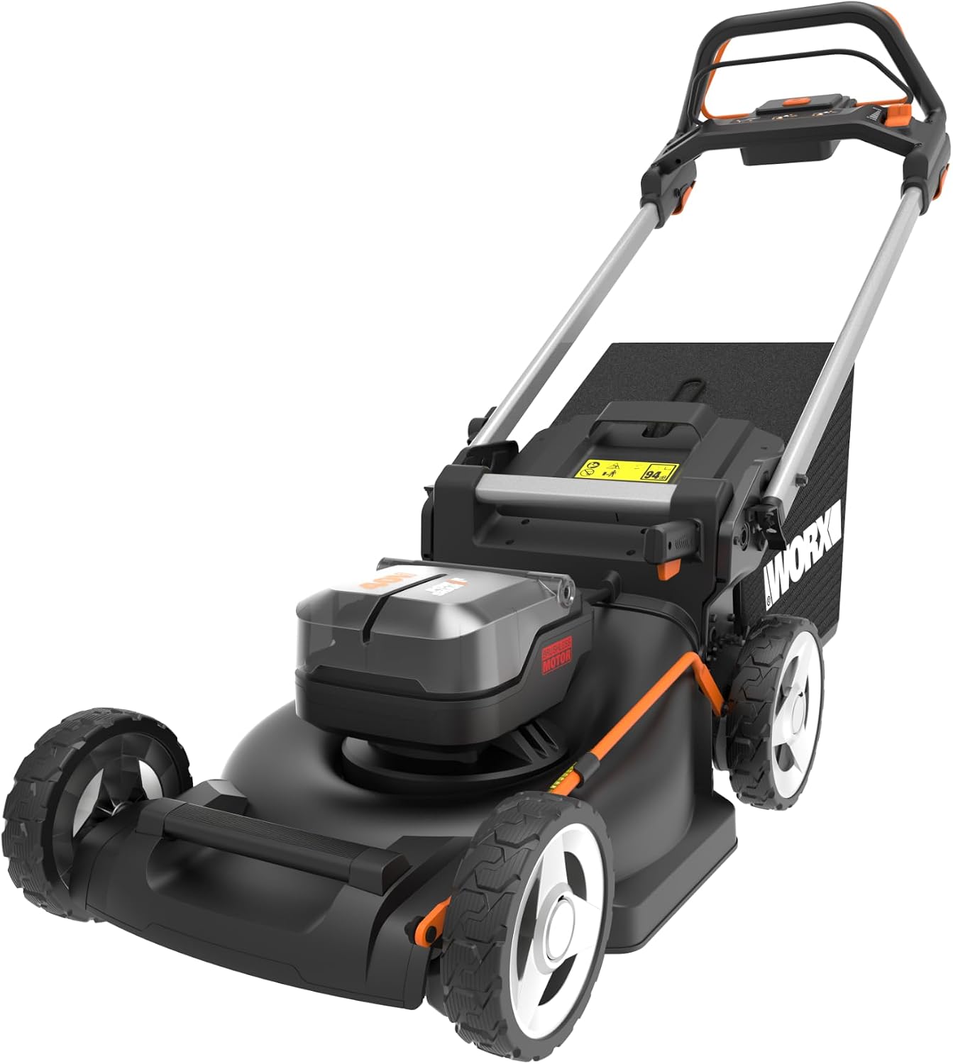 WORX WG749E Tondeuse à Gazon autotractée Brushless sans Fil 40V WG749E, Sac de 55 L, livée avec 2 Batteries 4Ah et Chargeur