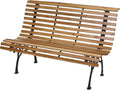 Banc de Jardin HWC-F97, 3 Places, Banquette en Bois, Marron Clair/Noir – Mendler, 122cm, 22kg, Banc du Parc, Fonte, Marron Clair