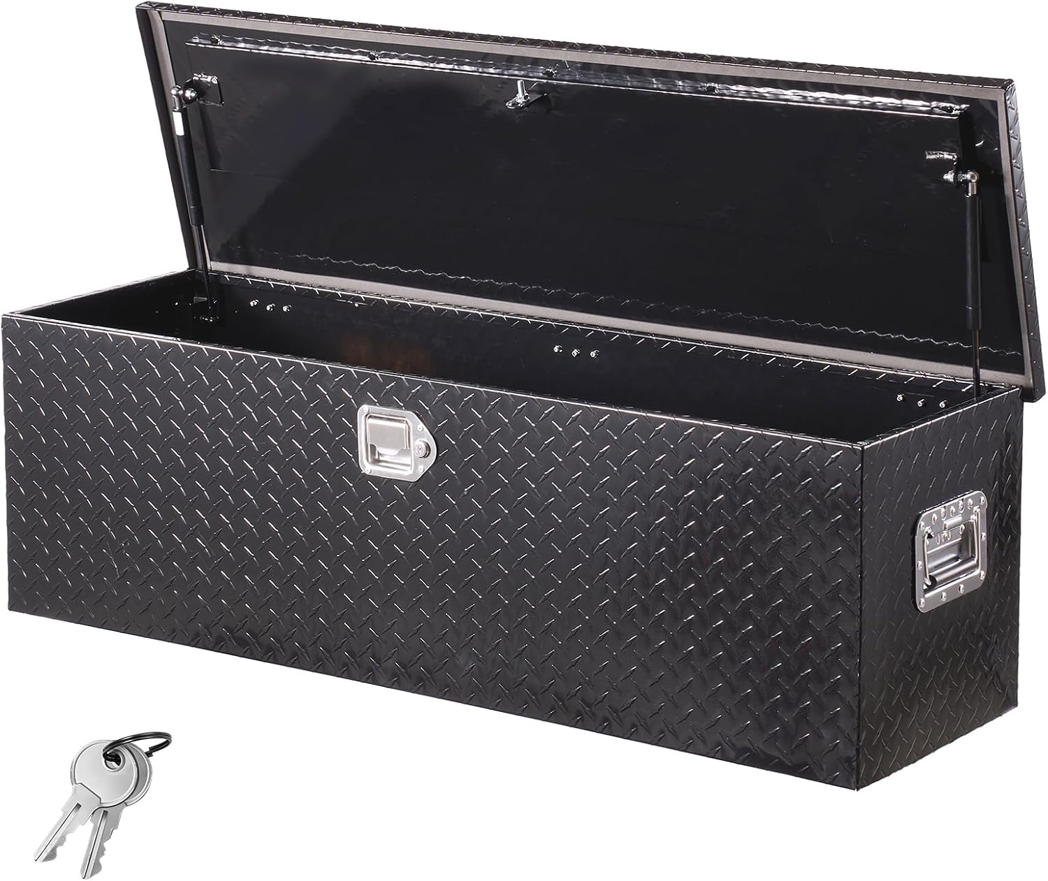 VEVOR Boîte à outils pour camion en aluminium, 1244, 6 x 381 x 381 mm, coffre de benne de pick-up avec poignées latérales et clés de verrouillage
